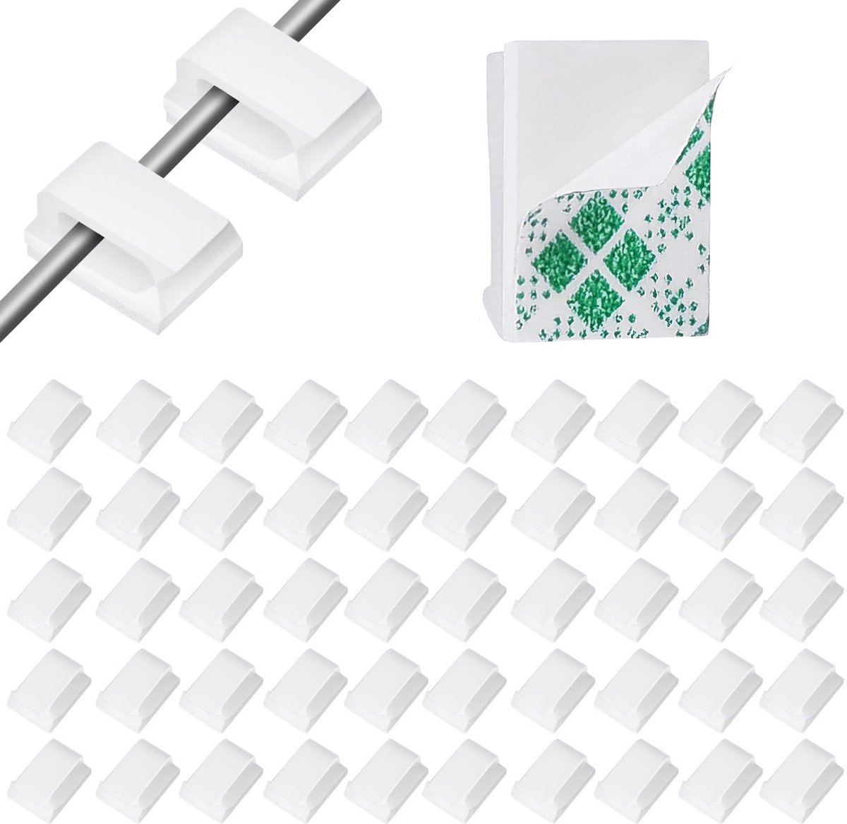 Kabelclips zelfklevend wit - voor bureau - kabelbeheer - geen verwarde kabels meer - ShopVlot