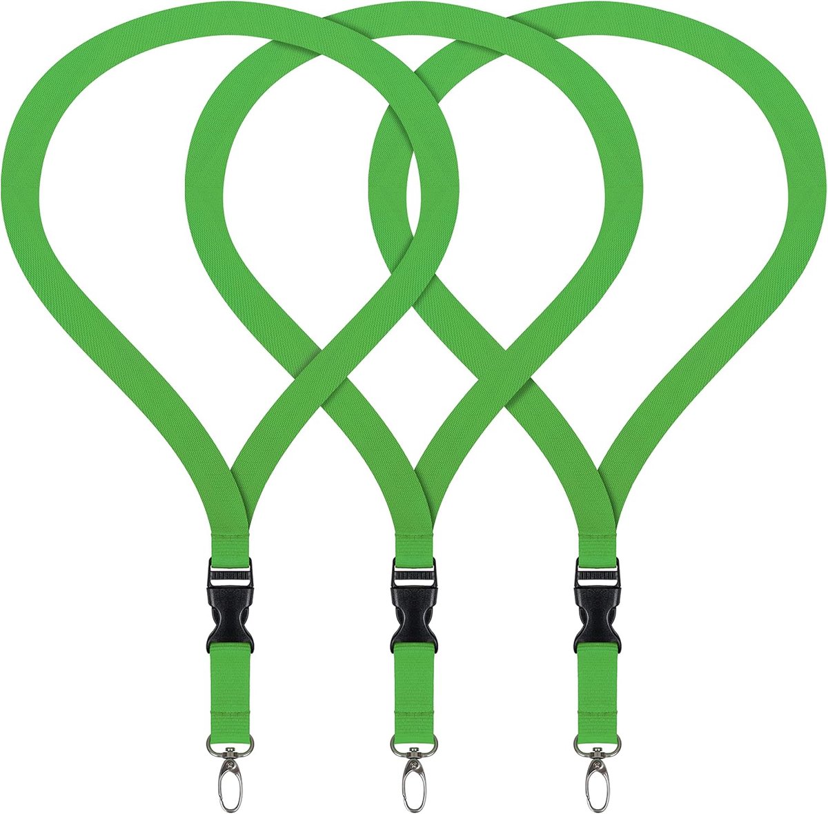Lanyard set 3x premium - schouderband - met karabijnhaak en druksluiting - ideaal voor ID-kaarten en sleutels - ShopVlot