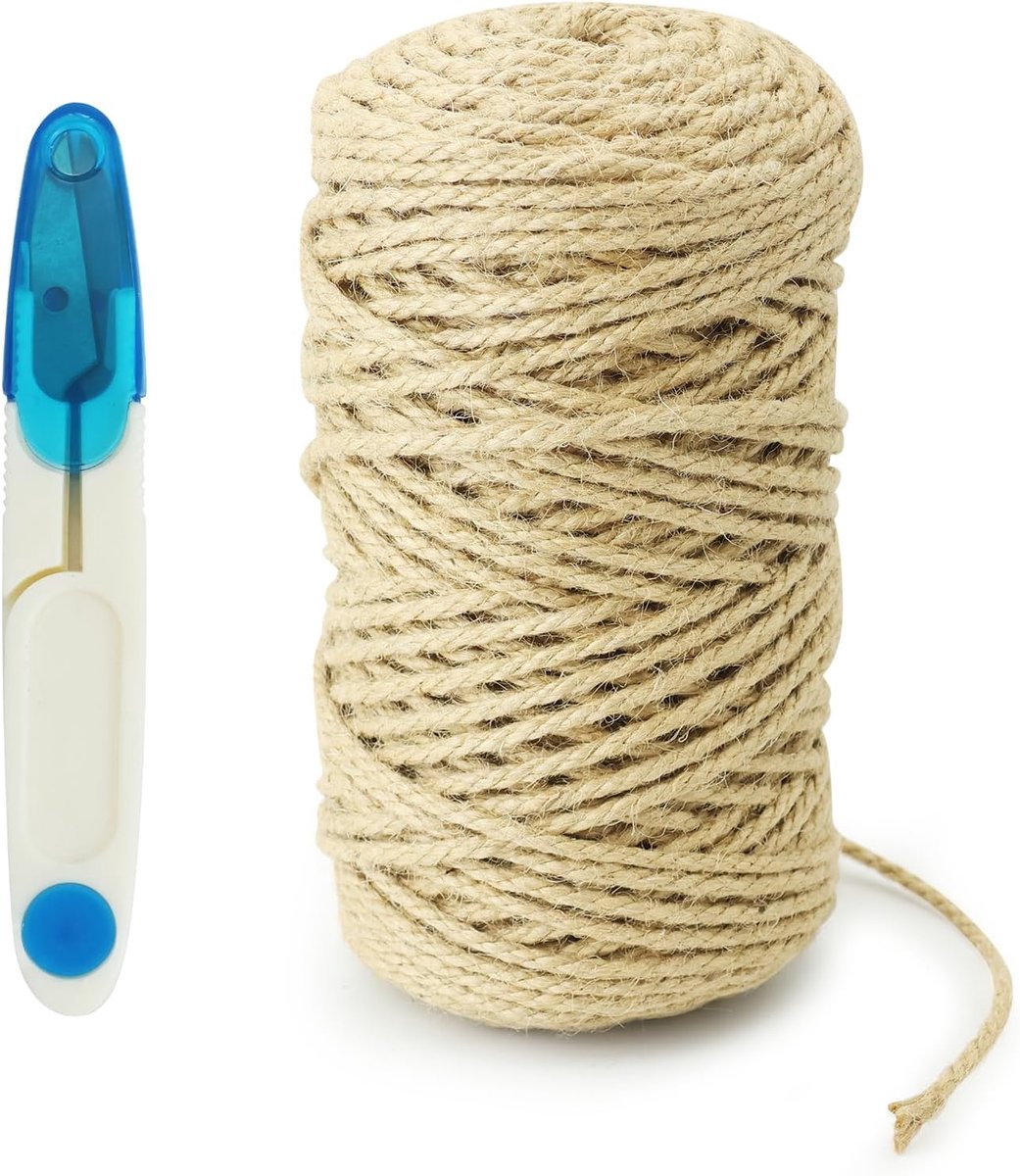Jute Touw 100 m - 4 mm Natuurlijke Jute - Robuust en Biologisch Afbreekbaar - Ideaal voor Tuin en DIY - ShopVlot