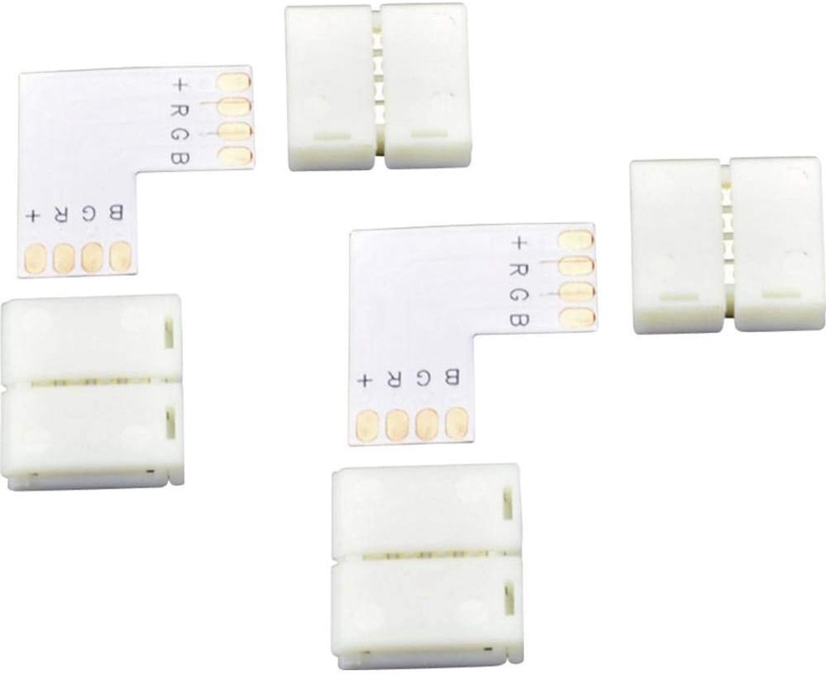LED strip connector set - 10mm breed - 2 x 90 graden en 4 x recht - Ideaal voor verlichting van interieurs - ShopVlot