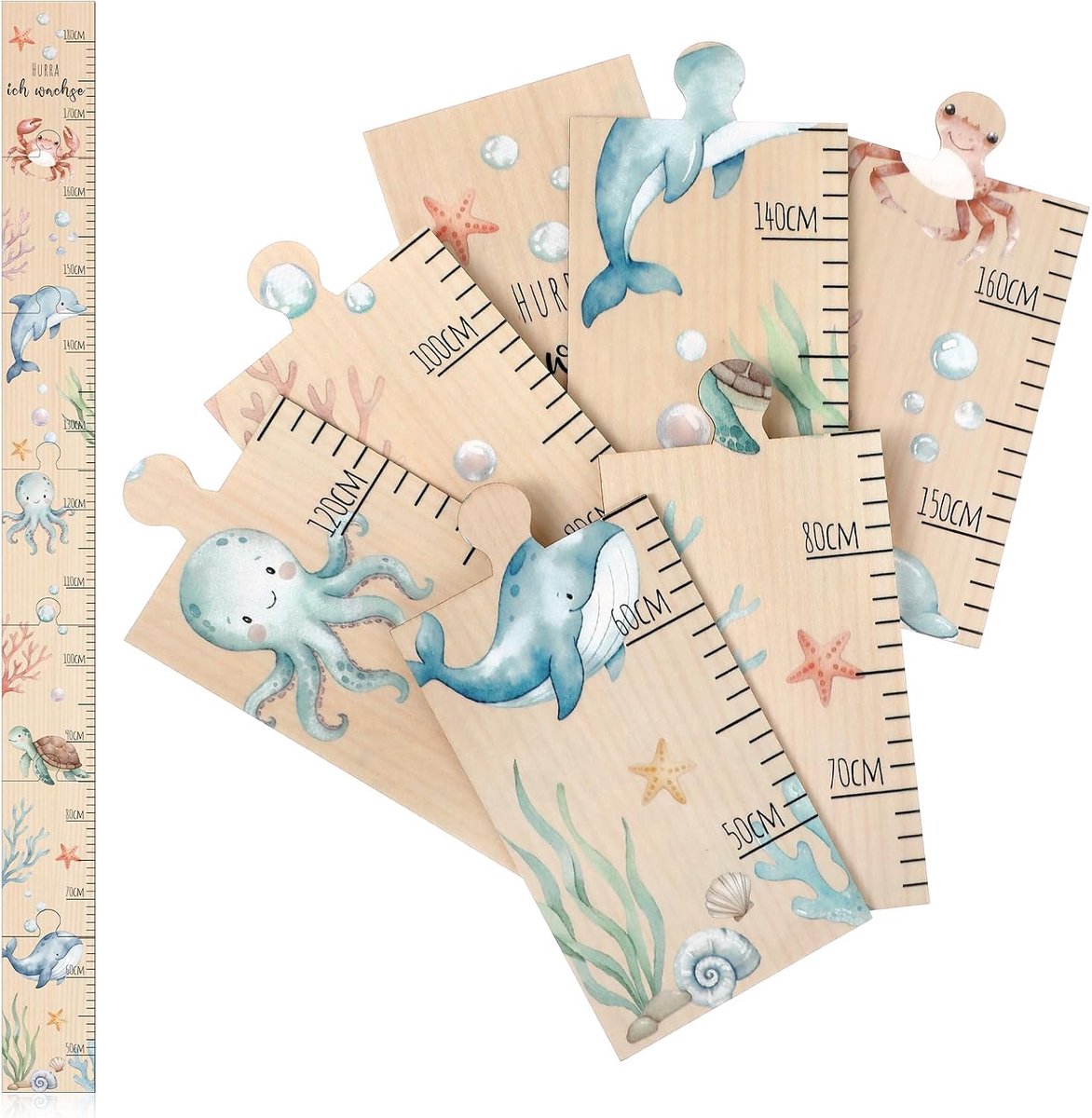 groeimeters voor babykamers - zeedieren - uniek ontwerp - perfect als kraamcadeau - ShopVlot