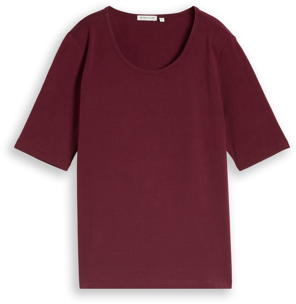 Tom Tailor - Basic T-shirt met ronde hals - Maat S - Preppy Plum
