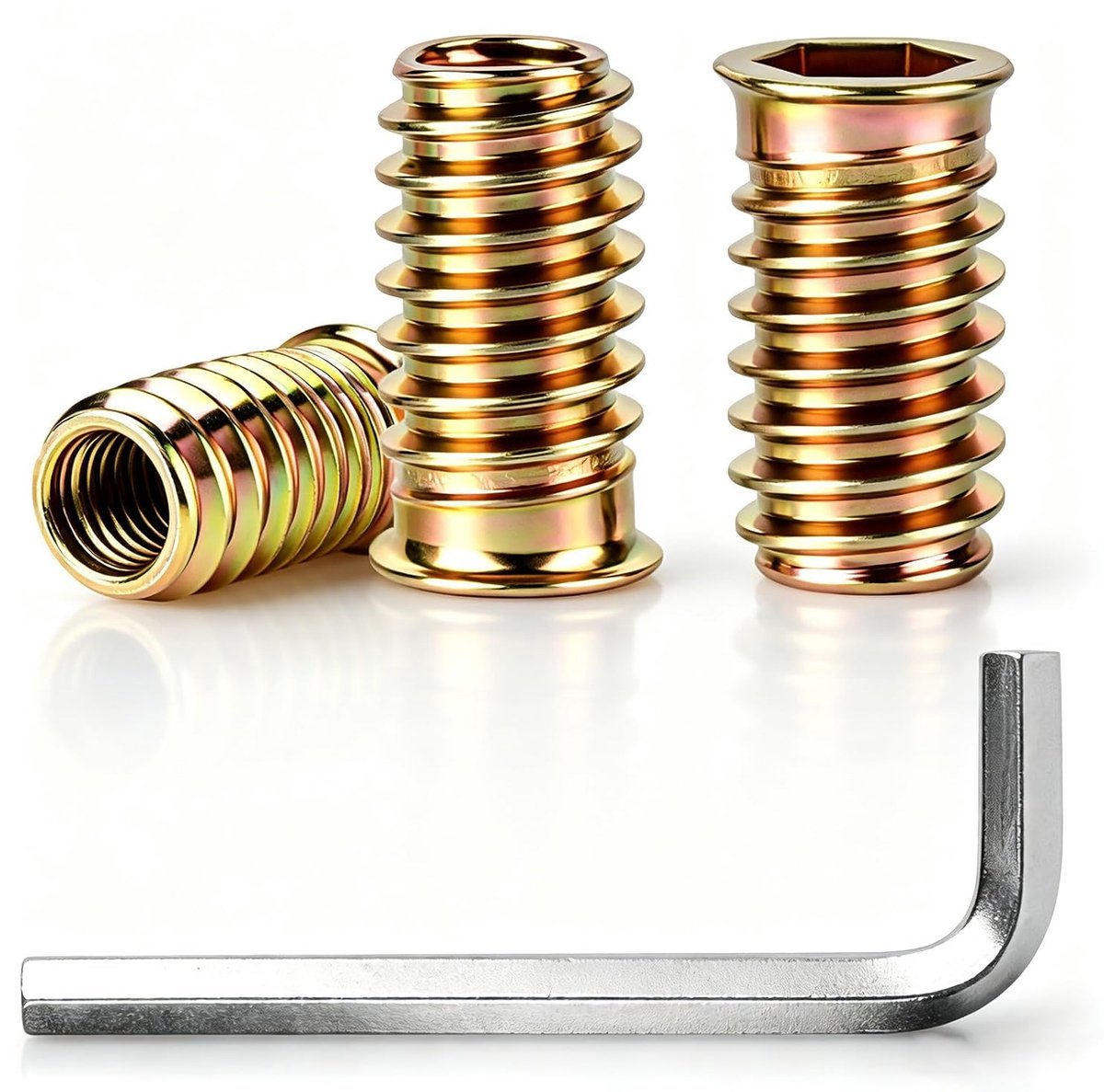 Houtdraad Inzetstukken M8x25mm - Zinklegering - Hoge grip - Ideaal voor meubels - ShopVlot