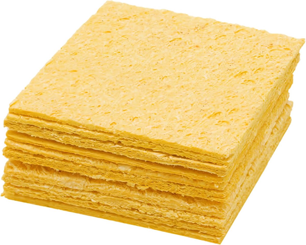 Soldering Sponge 10pcs - Gele Soldering Iron Cleaner - 61x61x2.7mm - Voor eenvoudige reiniging van soldeertips - ShopVlot