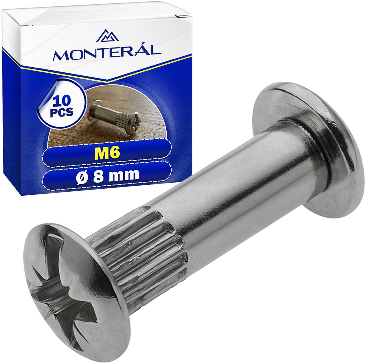 Verbindingsschroeven M6 - Staal met verchroomde coating - 10 stuks voor meubels - Ideaal voor modulaire meubels - ShopVlot