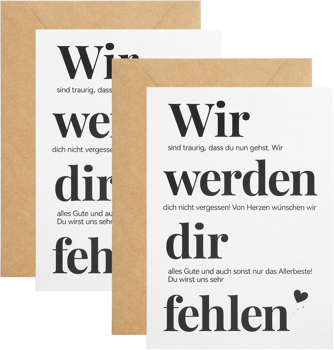 wenskaarten afscheidskaart A6 - premium kwaliteit - met envelop - perfect voor collega's - ShopVlot
