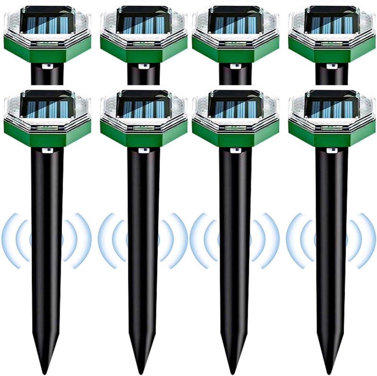 Ultrasone Mollenverjager - 8 stuks - Zonne-energie - Effectieve afschrikking van ongedierte - ShopVlot