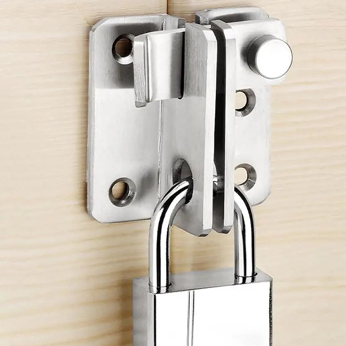 Schuifslot klein - zilver - rechtsopen - veilig voor schuur en tuin - ShopVlot