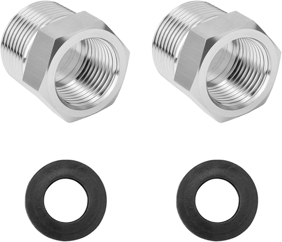 Reducer 1/2 naar 3/8 inch - RVS adapter - 2 stuks - voor industriële toepassingen - ShopVlot