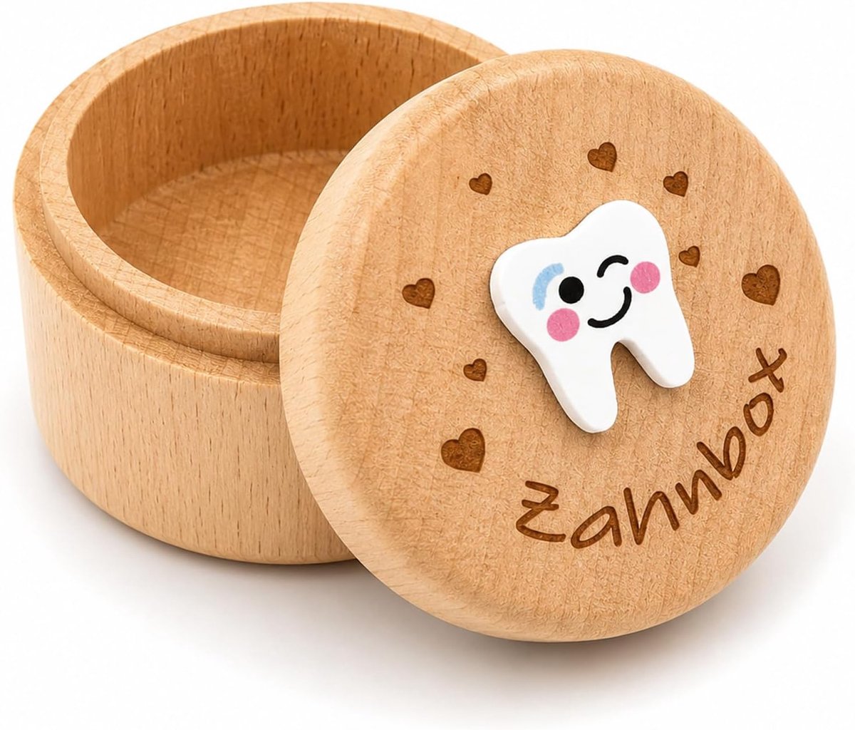Melktandendoos - stijl 2 - houten ontwerp - bewaart melktanden - ShopVlot