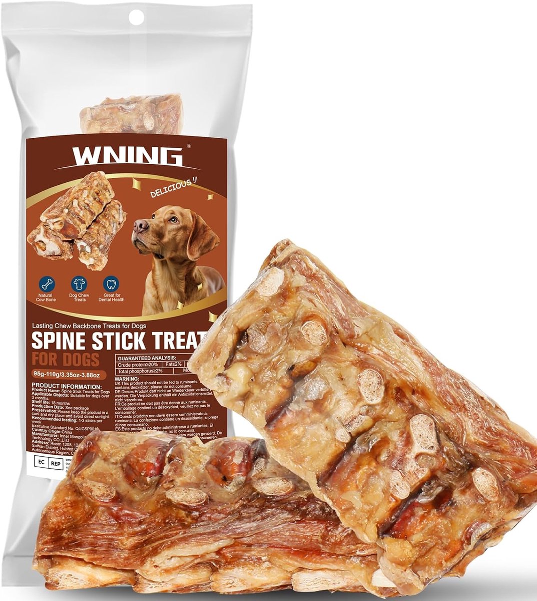 Rundwervelkolomsticks voor honden - natuurlijke traktaties - 100% veilig - tandverzorging en training - ShopVlot