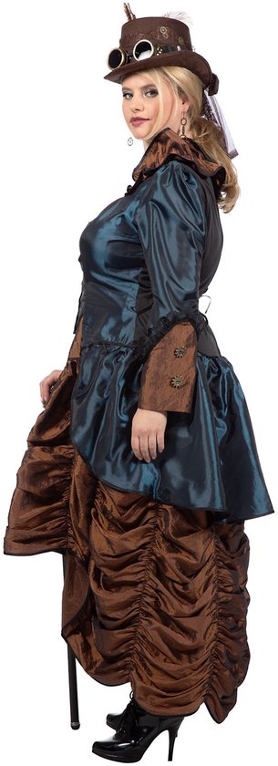 Wilbers & Wilbers - Costume Steampunk - Steampunk Sally Wild Wild West - Femme - Blauw, Marron - Taille 56 - Déguisements - Déguisements