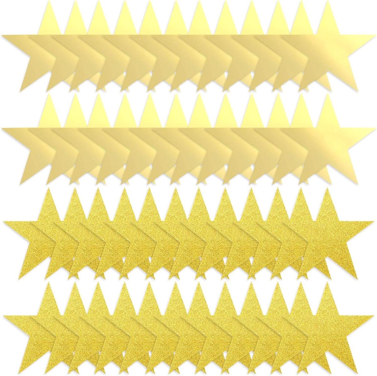 Decoratieve Sterrenkaarten 48 Stuks - Creatief Glitterpapier - Voor Feestelijke Decoratie - ShopVlot