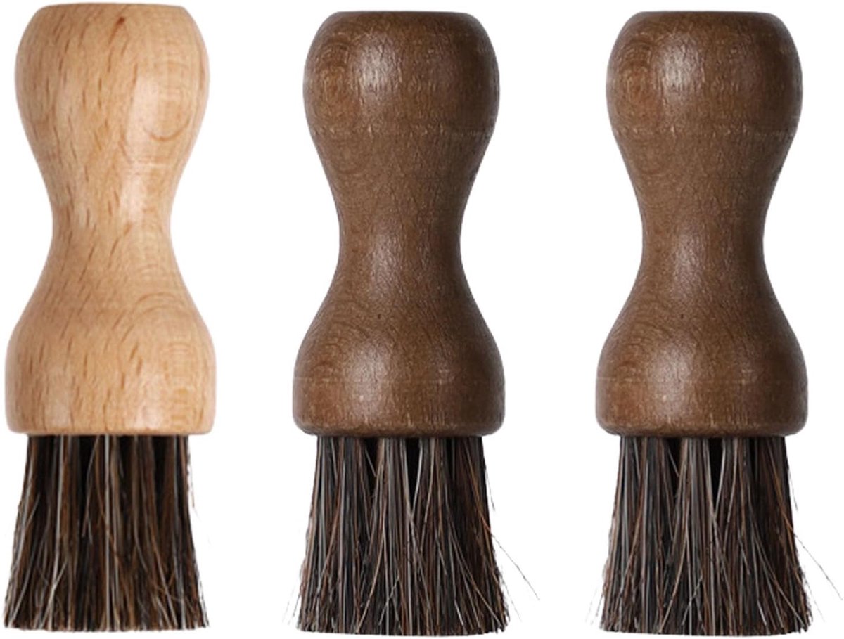 Schimmelborstel 3 stuks - Houten borstel - Natuurlijke haren - Ideaal voor groenten en paddenstoelen - ShopVlot