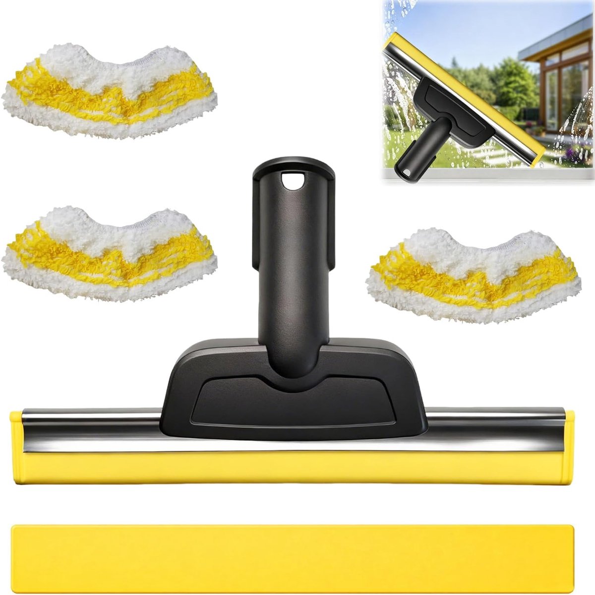 Stoomreiniger raammondstuk - Aluminiumlegering - Antislip handgreep - Streepvrije reiniging - ShopVlot