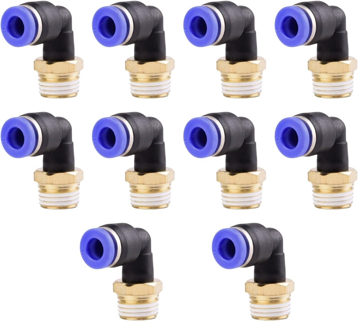10-delige set 6 mm × 1/4” PT-binnendraad bochtstukken - koper en kunststof - geen lekkage bij hoge druk - ShopVlot