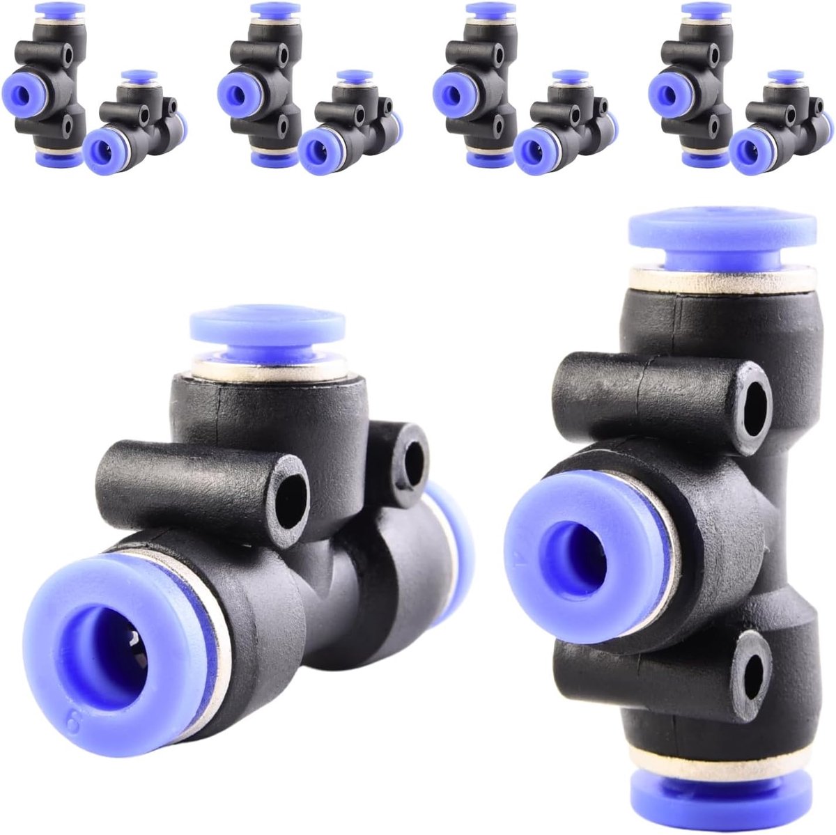 3 weg T-stekkers 10pcs set - 6-4-6mm - kunststof - lekvrije verbindingen - ShopVlot