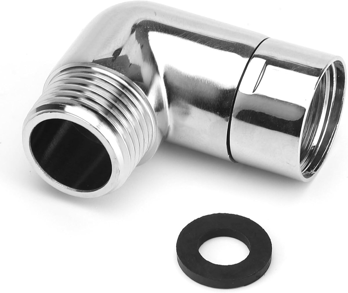 SnelShoppen - Handdouche Adapter 90 Graden met Rubber Seal, Hinge Stuk, Regendouchekop, 1/2 Inch Douche Slang Adapter, Koper Hoekstuk voor Douchefilte