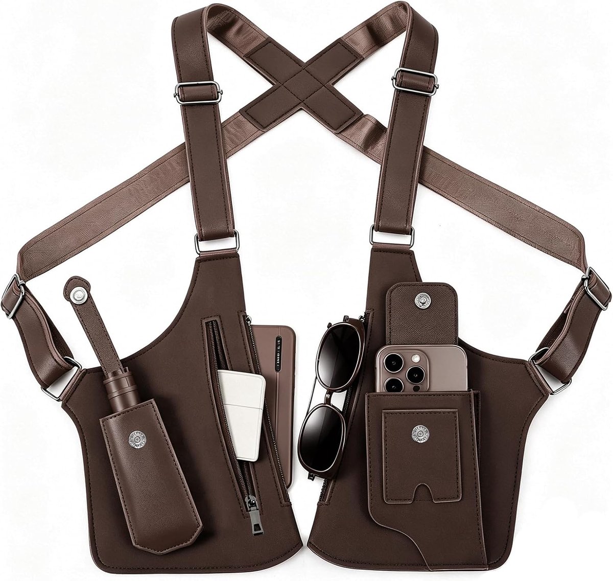 Holster tas heren schoudertas - verstevigd PU-leer - anti-diefstal - ideaal voor reizen - ShopVlot