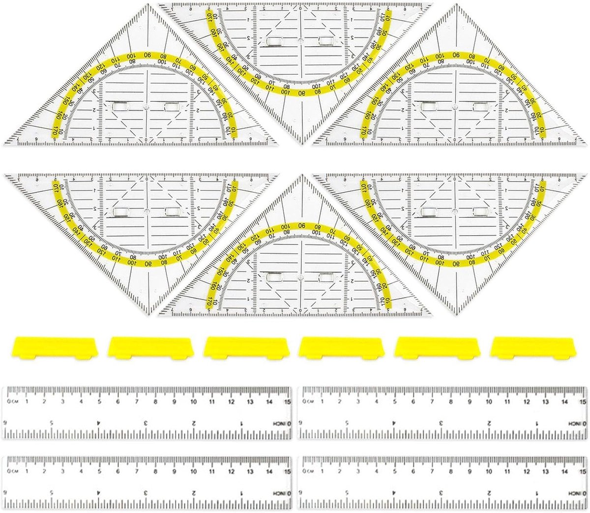 Tekenlinialen 10 Stuks - Kleine Driehoekige Linialen - Transparant - Ideaal Voor Studenten En Ontwerpers - ShopVlot