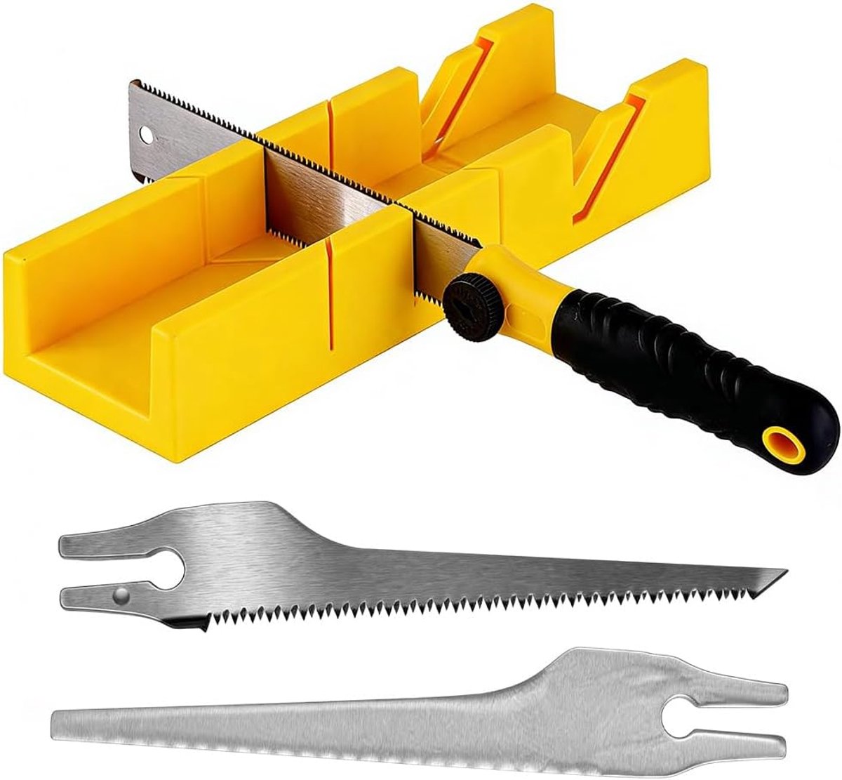 mitrebak met zaag - 4-delige set - 3 zaagbladen - perfect voor nauwkeurig houtbewerken - ShopVlot
