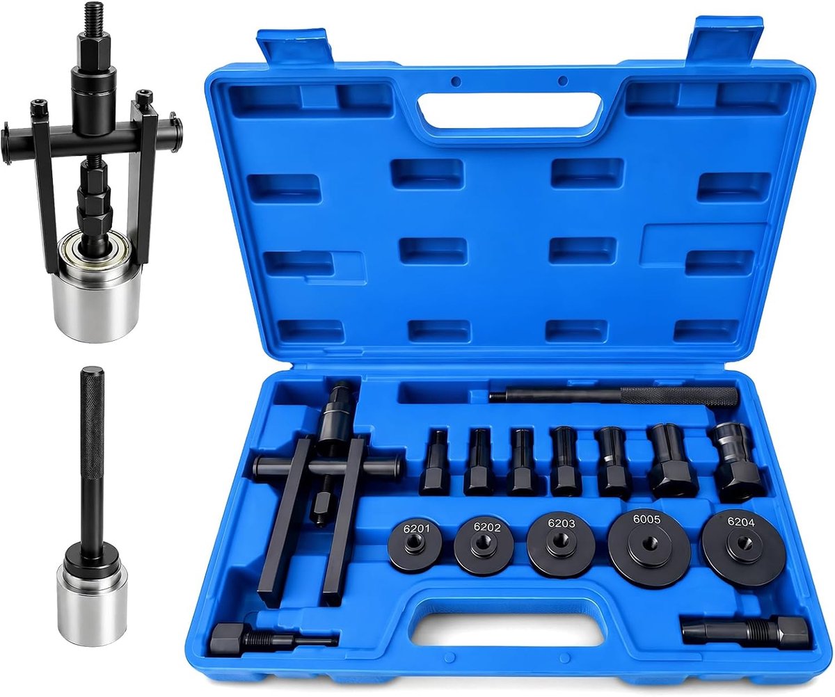 Fietstrapas trekker set - 16 stuks - met twee-armige trekker - ideaal voor het verwijderen van lagers - ShopVlot