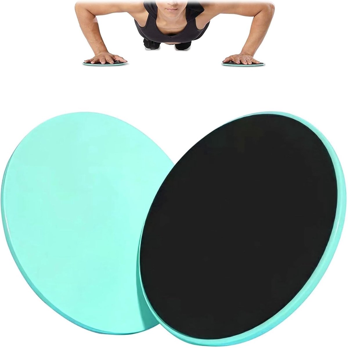 Fitness sliders core training discs 2 stuks - zwart - voor thuisgebruik en reizen - versterk je hele lichaam - ShopVlot
