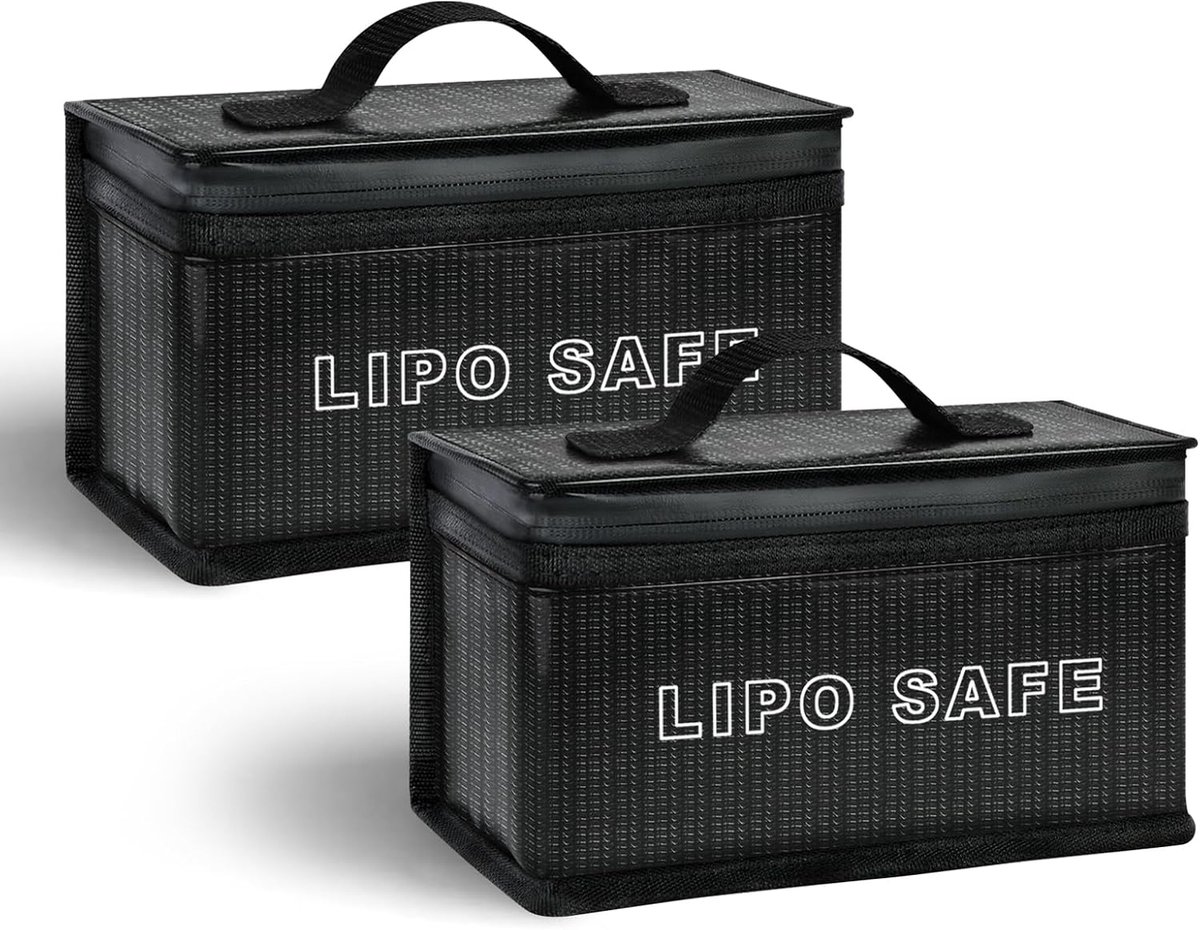 Batterij Veiligheidszak - 2 Pack Vlamvertragend - Explosiebestendig - Veilig opslaan van LiPo-batterijen - ShopVlot