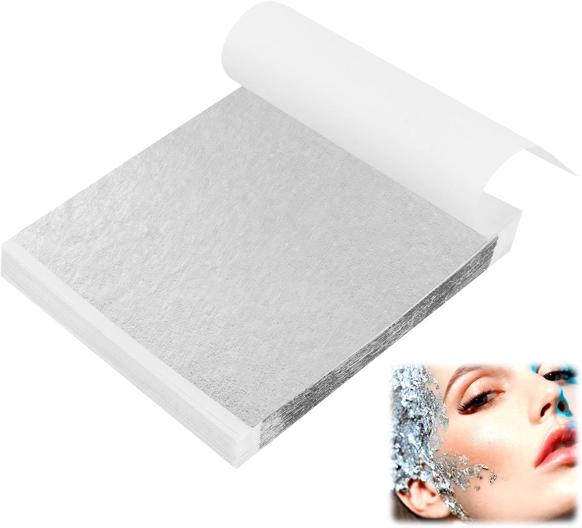 Imitatiezilver blad 100 vellen - 8 x 8,5 cm - zilver voor creativiteit - perfect voor kunstprojecten - ShopVlot