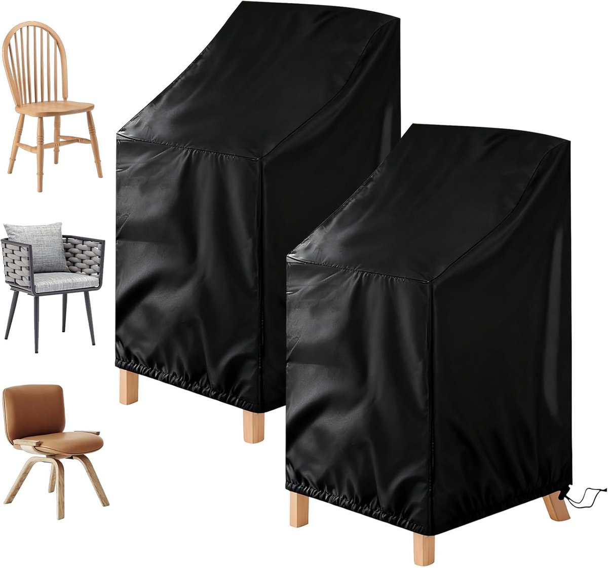 Tuinstoelhoezen 2 stuks - Waterproof Oxford polyester - UV-bestendig - Bescherming voor stapelstoelen - ShopVlot