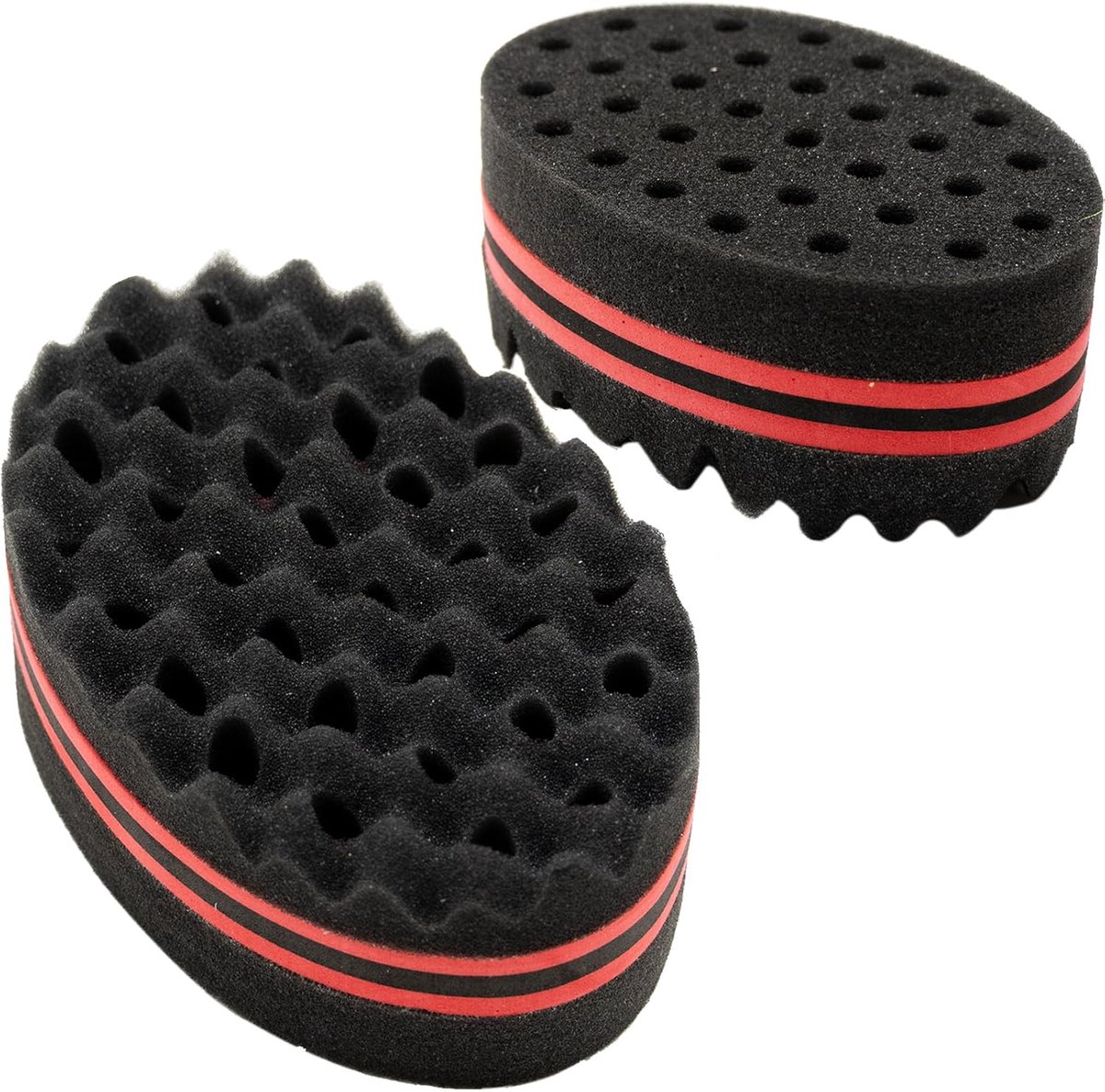 Haarsponsen set 2 stuks - grote en kleine gaten - PU-spons - perfect voor krullen en dreadlocks - ShopVlot