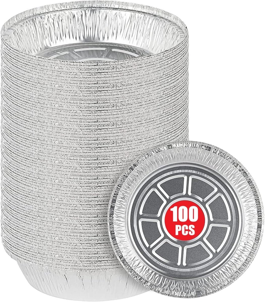 Foil trays 100 pack rond - bakvormen aluminium - ideaal voor ovengebruik - perfect voor eenmalig gebruik - SnelShoppen