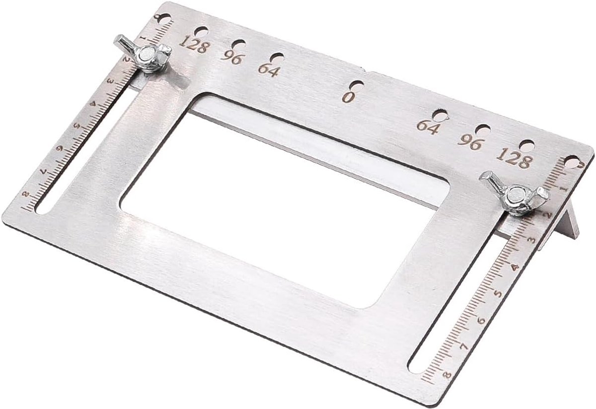 Boorgids voor meubels - roestvrij staal - meettemplate voor deurhandels - eenvoudig te gebruiken - SnelShoppen