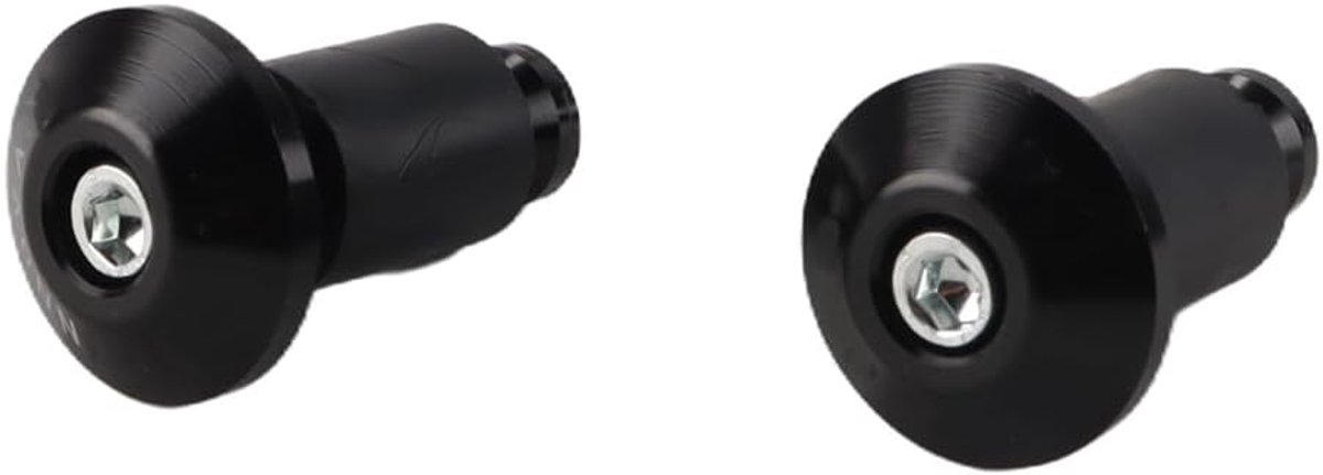 Motorfiets Handvat Eindkapjes - 2 Stuks Aluminium - Zwart, Dun, Rond - Stijlvolle Upgrade voor Handvatten - SnelShoppen