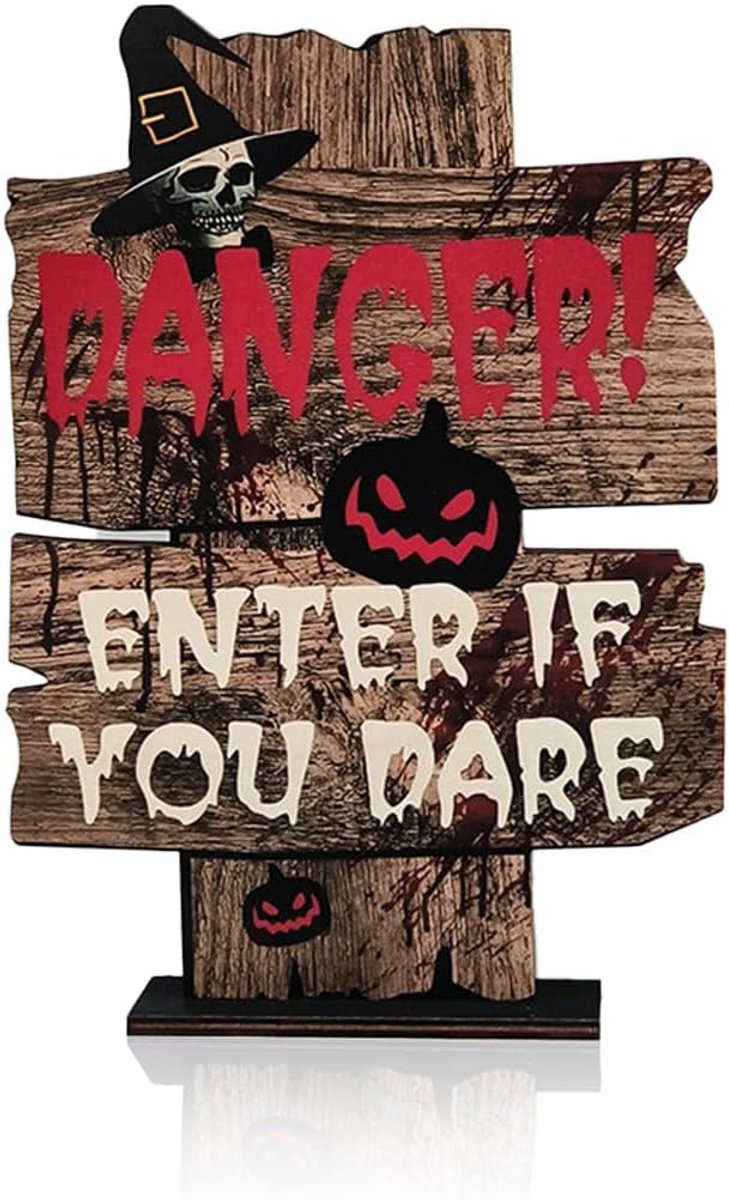 Halloween-waarschuwingsbord set - griezelige decoratie voor buiten - inclusief stevige haringen - SnelShoppen