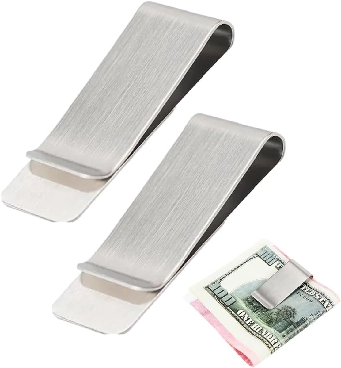 Money Clips Set van 2 - Ultra-dunne metalen bankbiljetclips - Geschikt voor portemonnees en visitekaartjes - SnelShoppen