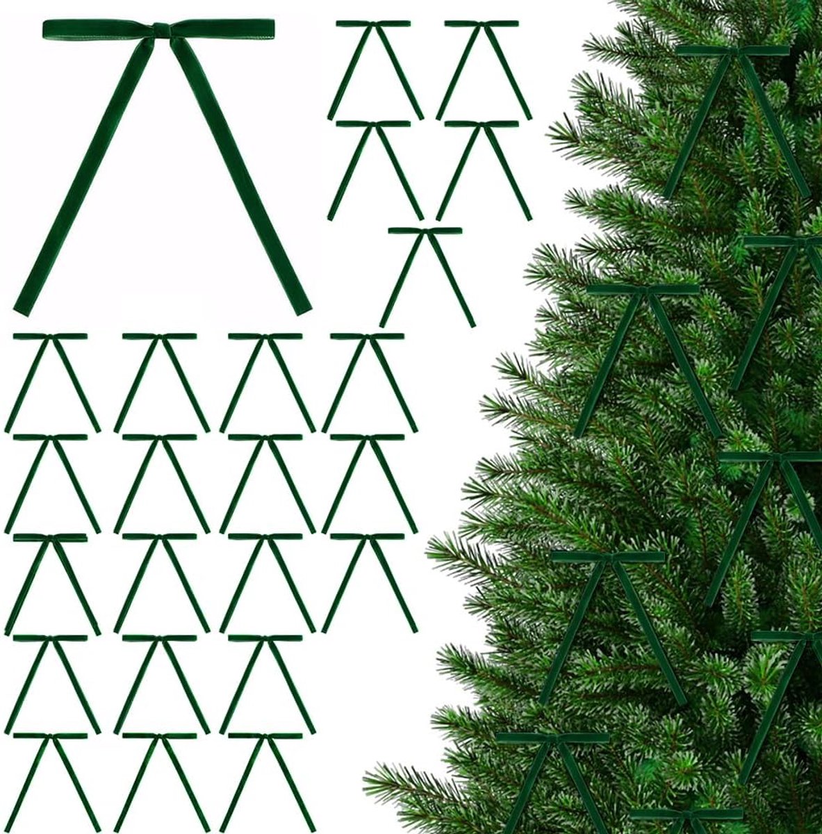 Kerststrikken 24 Stuks - Decoratieve Strikken - Voor Kerstboom en Raamdecoratie - Creëer een feestelijke sfeer - SnelShoppen