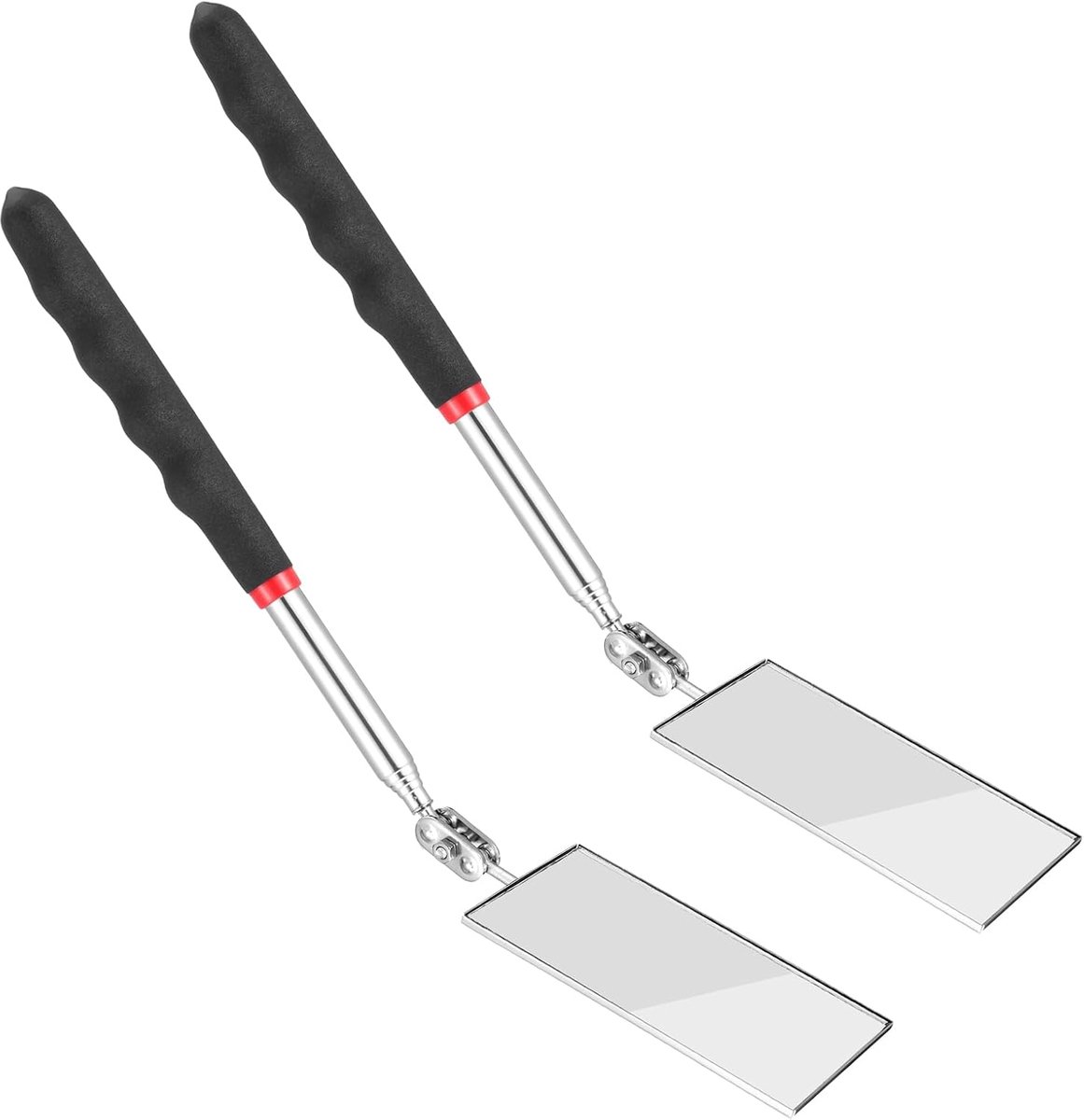 Telescopische spiegel 2pcs - 360° draaibare kop - rechthoekig - ideaal voor voertuiginspectie - SnelShoppen