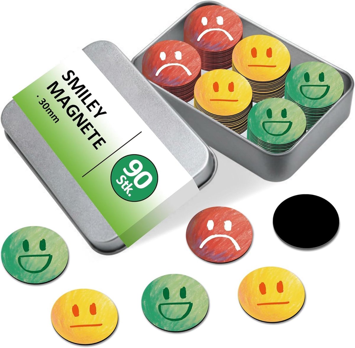 Magneten smiley - voor whiteboard - vrolijke uitstraling - ideaal voor op kantoor - SnelShoppen