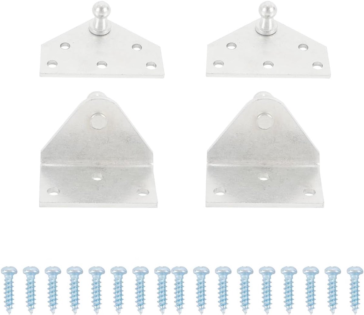 Kogelbout montagebeugel breed - zilver - 4 stuks voor gaslift ondersteuning - SnelShoppen