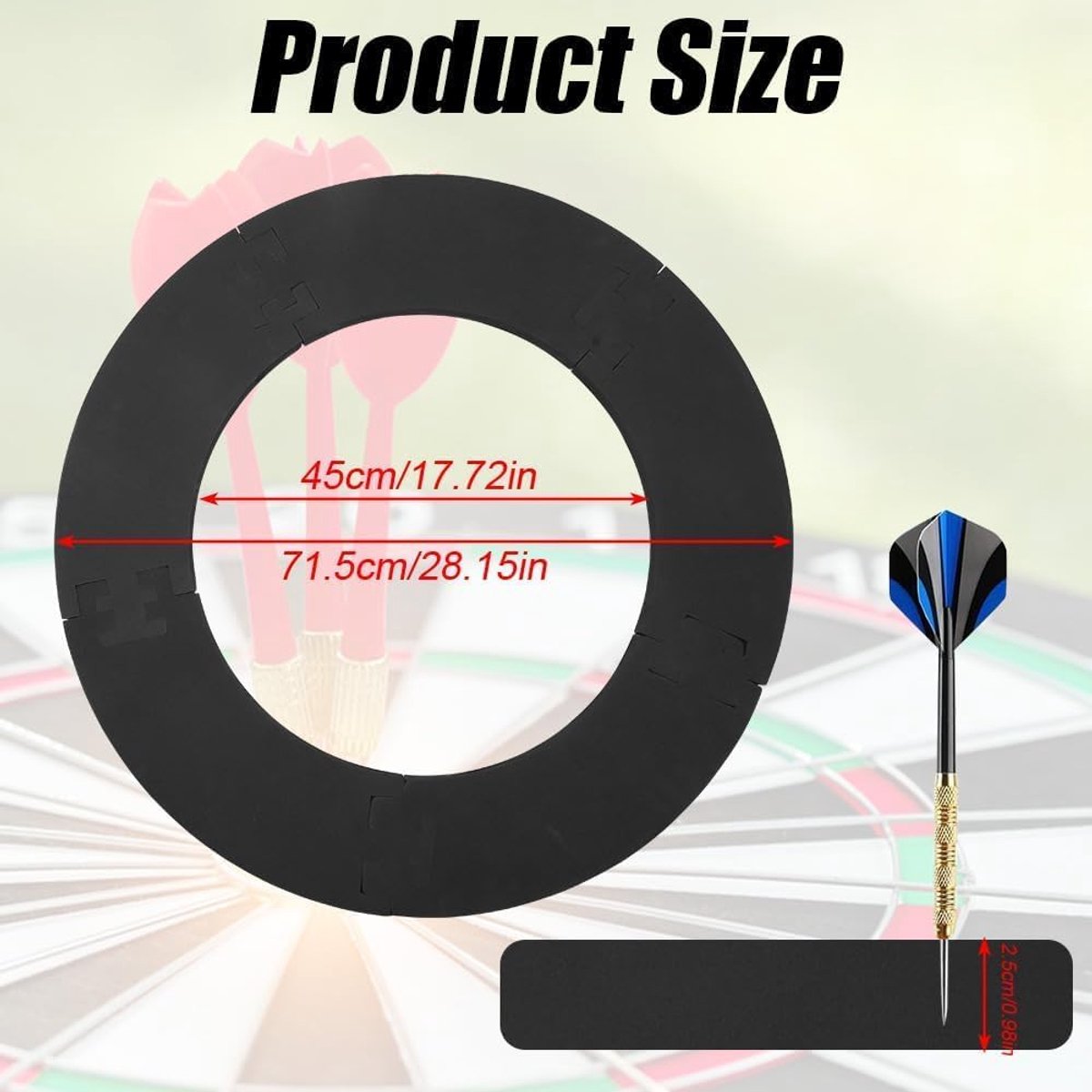Dart Catchring Surround 72 cm - Wandbescherming - Professionele dartboard bescherming - SnelShoppen