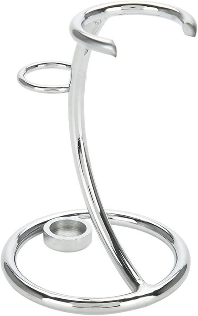 Scheerhouder, metaal, scheerkwast, standaard, scheerrek voor scheerkwast en scheerapparaat, 2-in-1, gebogen design, cadeau-idee voor heren voor klassiek scheerapparaat