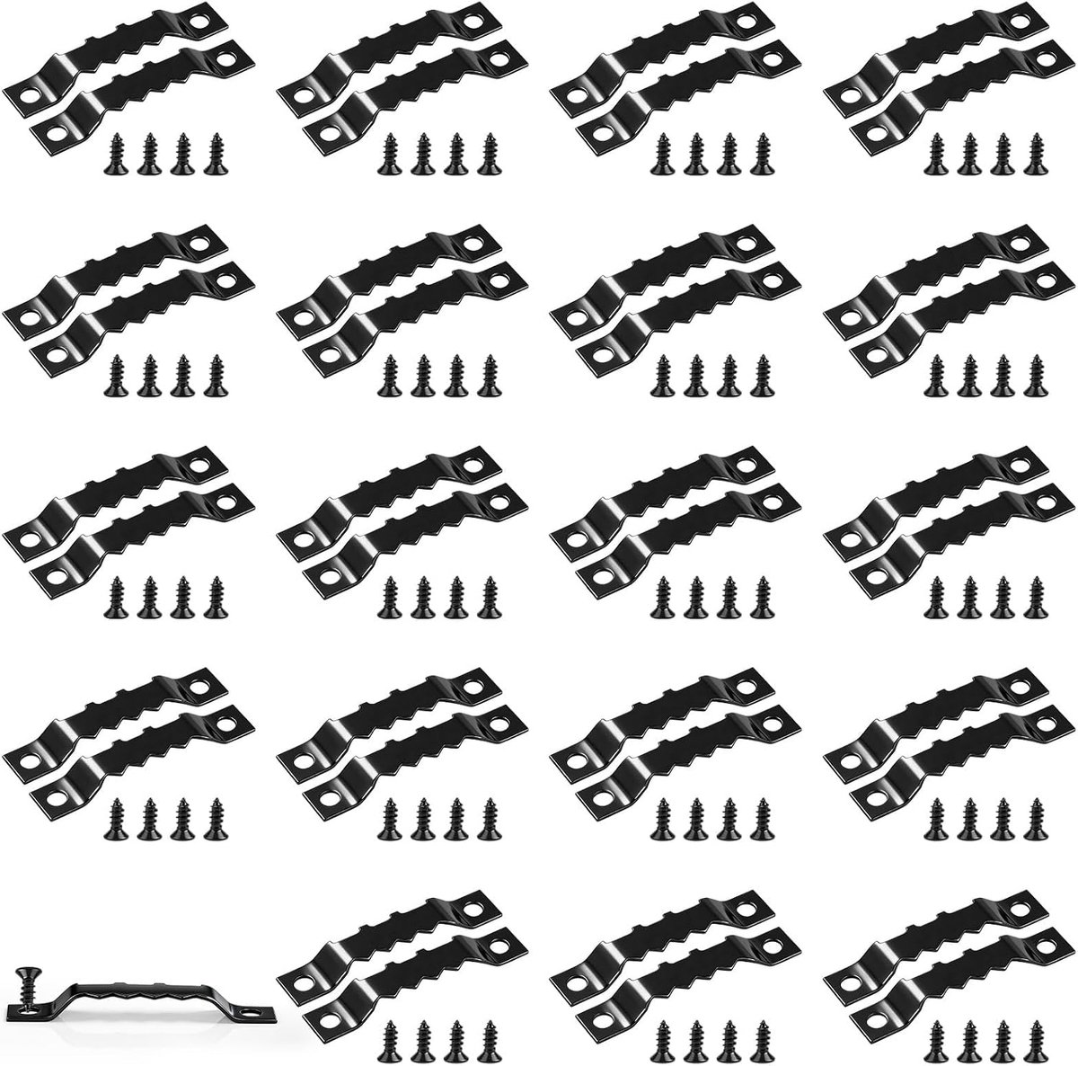 60 stuks zaagtand fotohangers 45 mm zwarte fotolijst hangers zaagtand foto haken canvas haken fotolijst haak met schroeven voor fotolijsten schilderijen kunstwerk wandklok woondecoratie