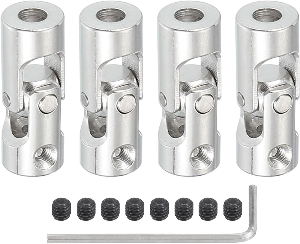 Universele stuuras, draaibaar, 3 mm tot 4 mm, binnendiameter, 4 stuks, universele koppeling, U-afdichtstekker met M3-schroeven voor robotmotormodellen