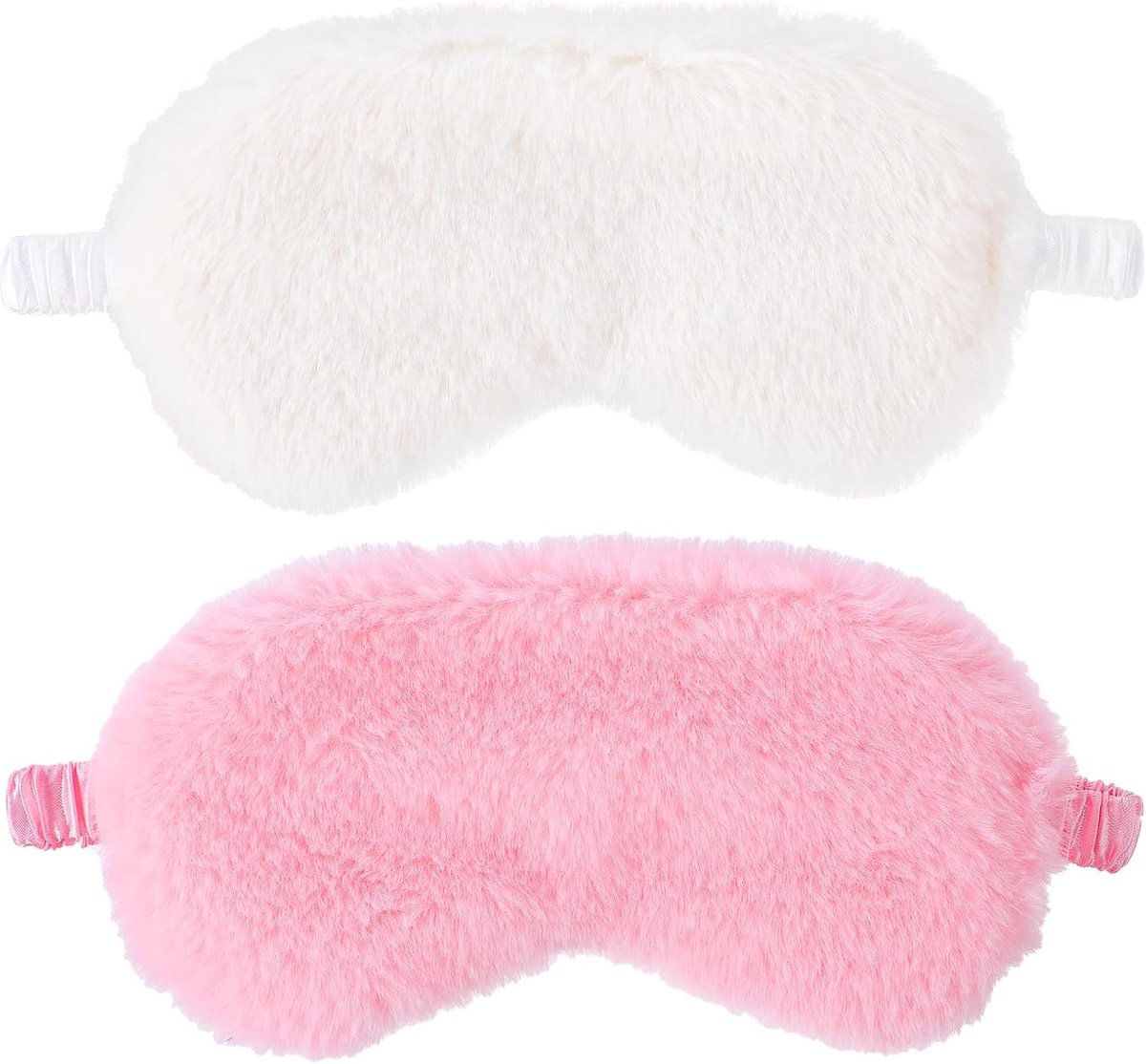cobee 2 x pluche oogmasker, zachte slaapafdekking, comfortabel slaapmasker met satijnen ogen op pluche achterkant, slaapmasker, schaduwafdekking
