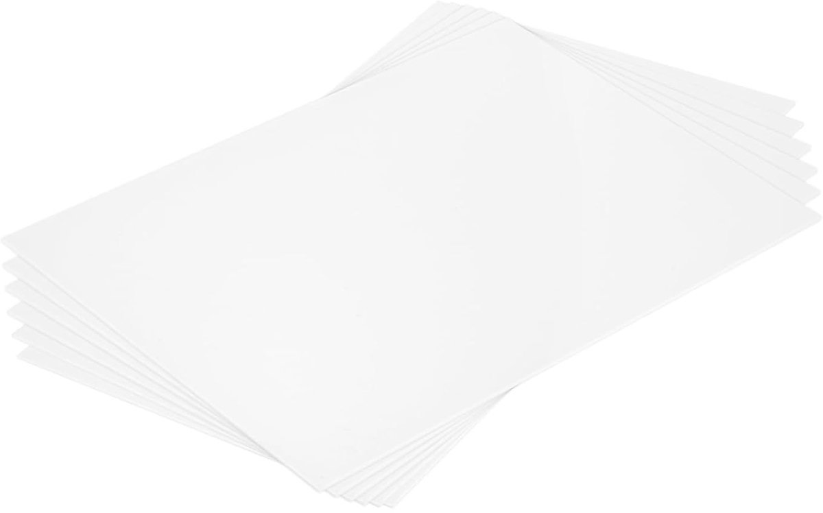 6 stuks ABS kunststofplaat, ABS plaat 30x20cm 1mm dik voor knutselen, modelbouw, auto reparatie, wit