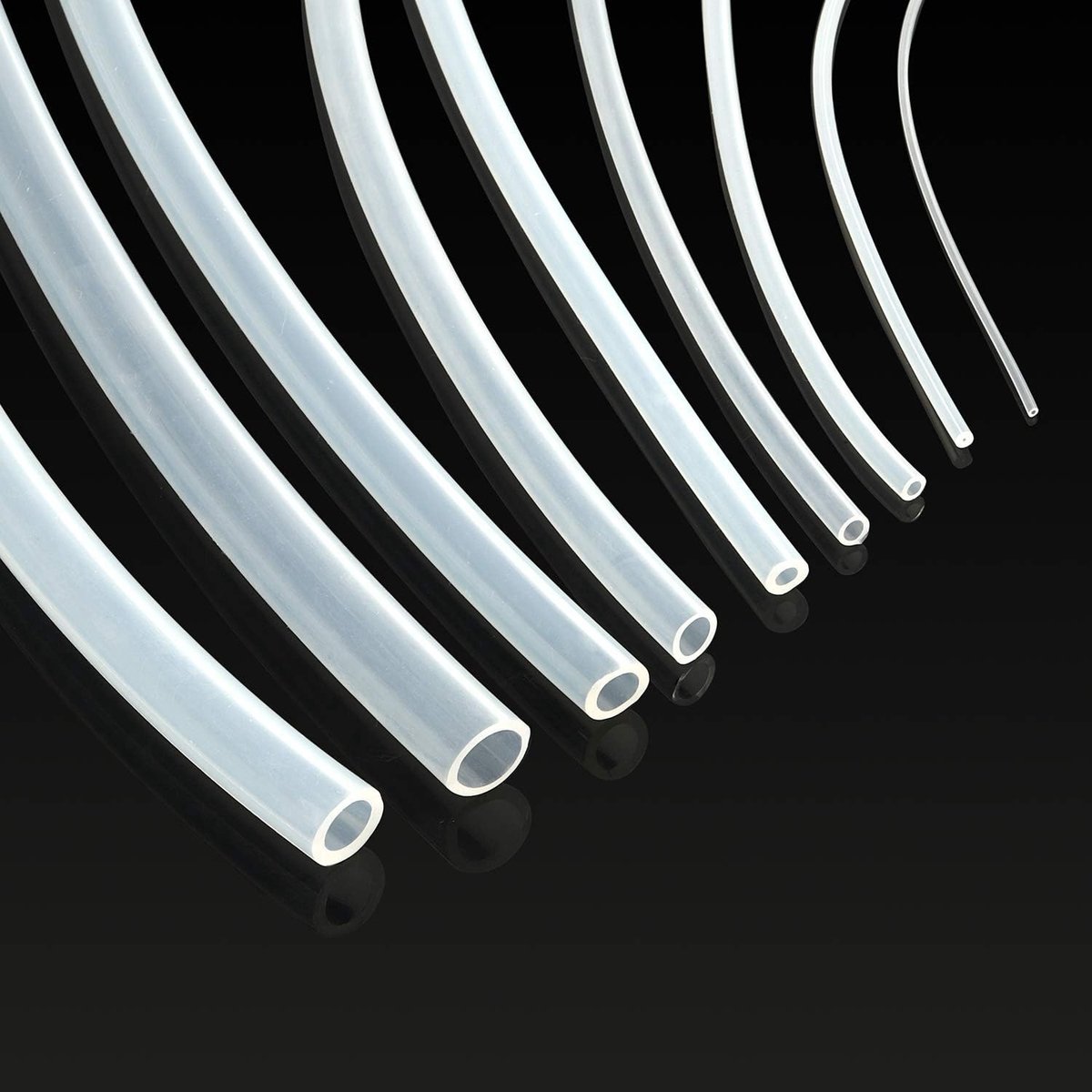 Siliconen slang, transparant, 20 mm x 25 mm (DI x DE) van levensmiddelenkwaliteit, 2,5 mm dik, lengte 2 m, slang voor de voedselproductieketen