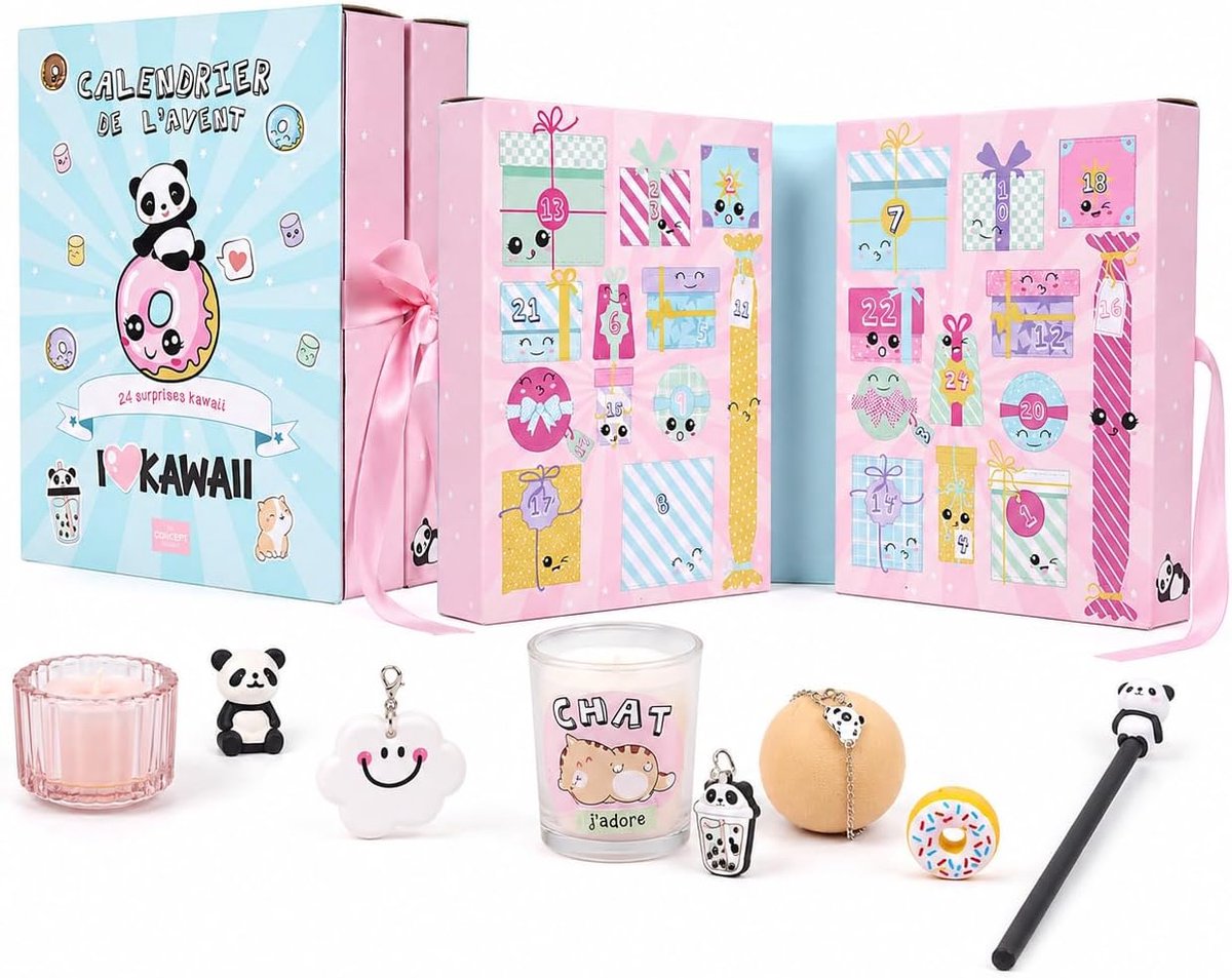 Kawaii Adventskalender voor meisjes - Panda thema - 24 schattige verrassingen - Leuke cadeau box voor kerst - SnelShoppen