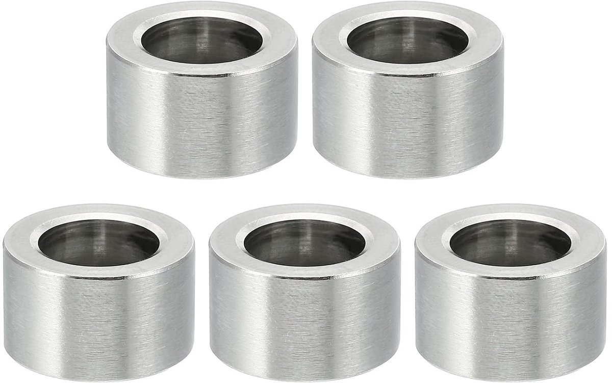 M10 Roestvrijstalen Afstandhouders, 5 Stuks Metalen Afstandhouder Roestvrij Staal 10,2mm ID x 16mm OD x 10mm L Afstandhouder Schroef Onderstel Rond voor 3/8" M10 Schroef Bouten