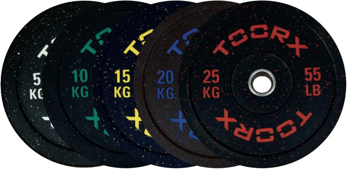 Bumper schijf 15 kg - diameter 45 cm - Crumb materiaal - ideaal voor gewichttraining - SnelShoppen